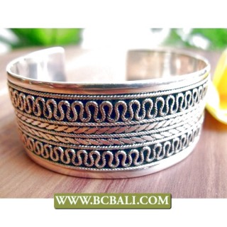 Bracelets Cuff Silver Alpaca Bali